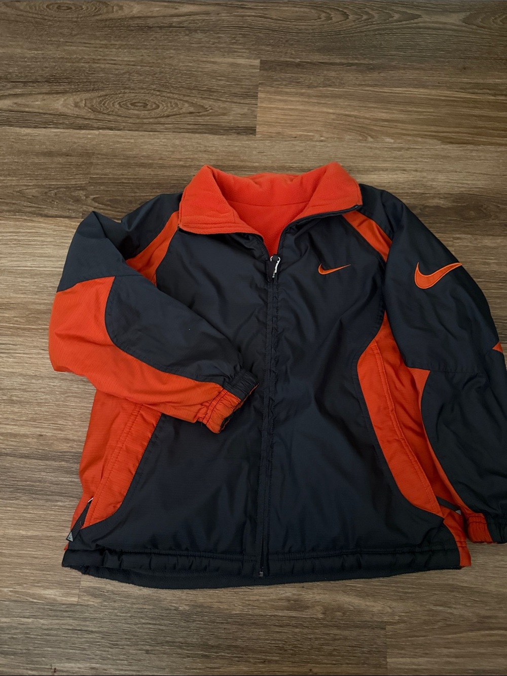 Nike Kids Black and Orange Puffer Jacket
